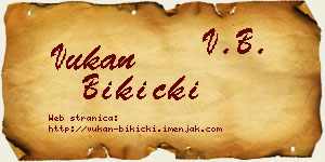Vukan Bikicki vizit kartica